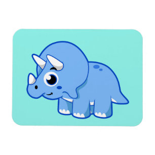 Cute Illustration of a Triceratops Dinosaur. Magnet