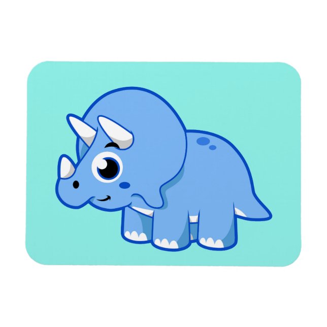Cute Illustration of a Triceratops Dinosaur. Magnet (Horisontell)