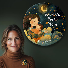 Cute Illustration of Mor & Child | Mors dag Knapp
