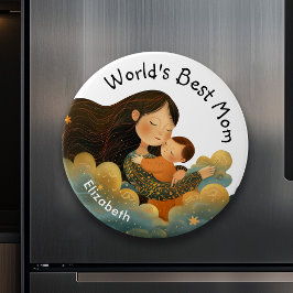 Cute Illustration of Mor & Child | Mors dag Magnet
