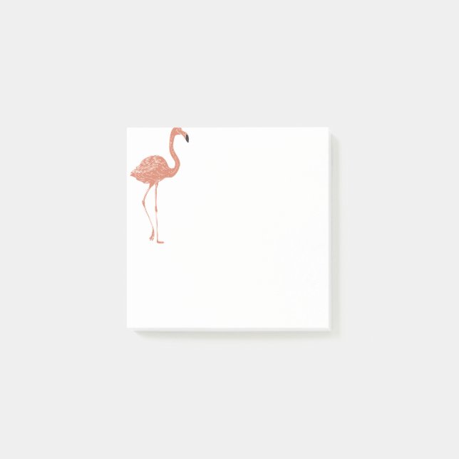 Cute illustration red flamingo linocut post-it block (Framsida)