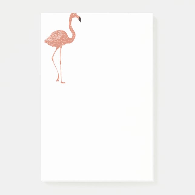 Cute illustration red flamingo linocut post-it block (Framsida)