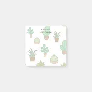 Cute Illustrerade Succulents och Cactus Post-it Block