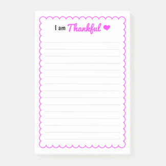 Cute "I'm Thankful" - Gratitude Post-it Block