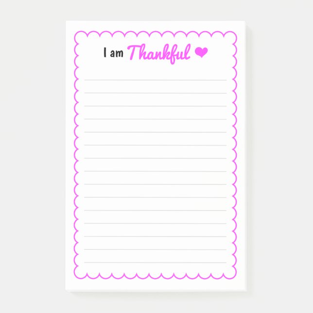 Cute "I'm Thankful" - Gratitude Post-it Block (Framsida)