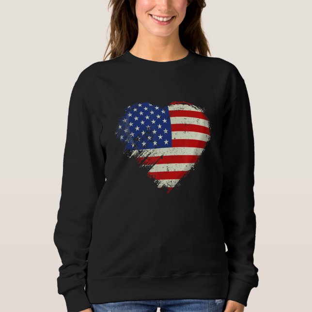 Cute Independence Free Day July 4th American Flag  T Shirt (Framsida)