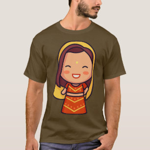 Cute Indian Bride in Traditional Clothing Toon 1 T Shirt