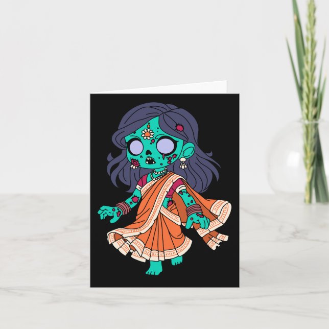 Cute Indian Zombie Anteckningskort (Framsida)