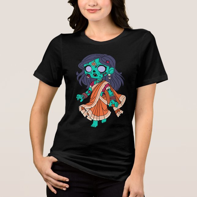 Cute Indian Zombie T Shirt (Framsida)