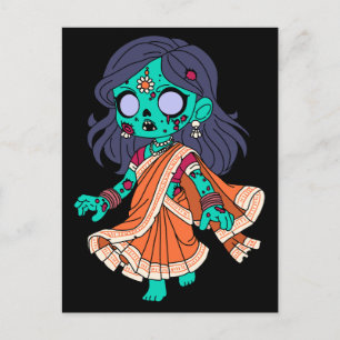 Cute Indian Zombie Vykort