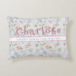 Cute Infant Baby blöjor, Flaskor och Leksak Prydnadskudde