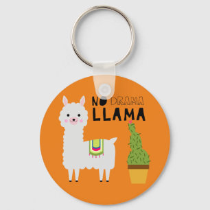 Cute Inga drama llama succulents cactus orange Nyckelring