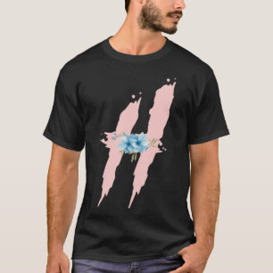 Cute Initial Monogram Blommigt Alphabet Brev H T Shirt
