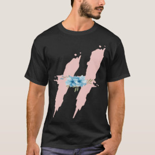 Cute Initial Monogram Blommigt Alphabet Brev H T Shirt