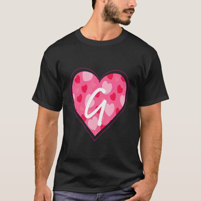 Cute Initial Monogram Brev G Mönster för kvinnor T Shirt (Framsida)