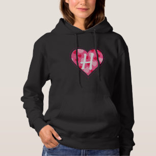 Cute Initial Monogram Brev H Heart Mönster för W T Shirt