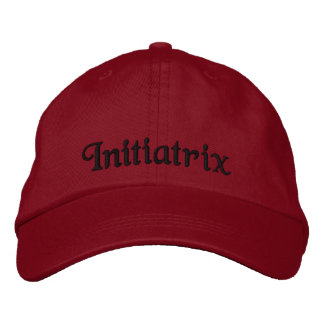 Cute Initiatrix Quote Seductive Red Black Broderad Keps