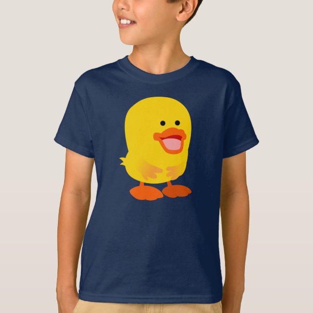 Cute Innocent Tecknad Duckling Children T-Shirt (Framsida)