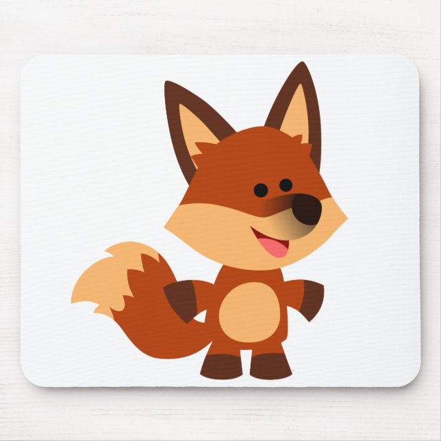 Cute Innocent Tecknad Fox Mousepad Musmatta (Framsidan)