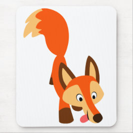 Cute Inquisitive Tecknad Fox Mousepad Musmatta