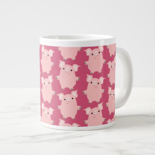 Cute Inquisitive Tecknad Grisar Jumbo Mugg