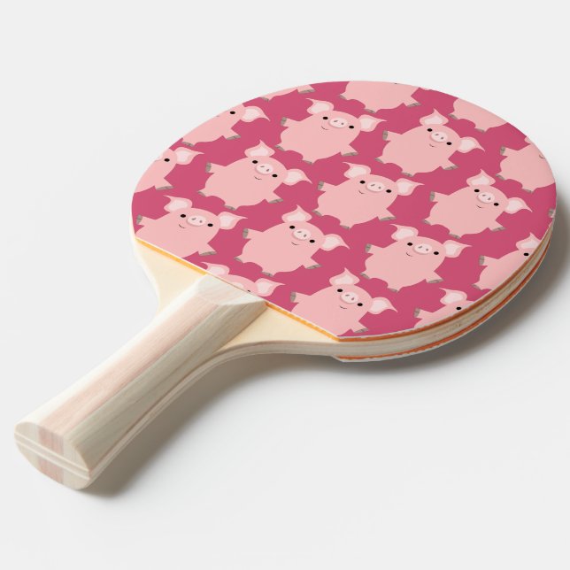 Cute Inquisitive Tecknad Grisar Ping Pong Paddle Pingisracket (Frontvinkel)