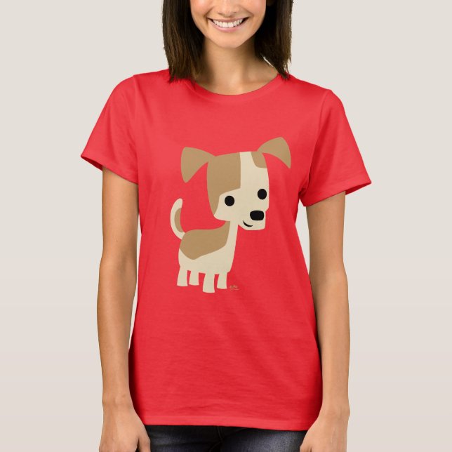 Cute Inquisitive Tecknad hund Women T-shirt (Framsida)