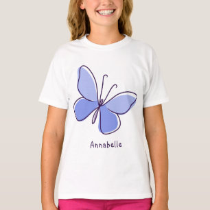Cute Insekt Butterfly i Blue Violet och Namn T Shirt