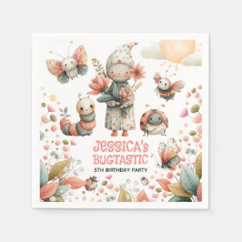 Cute Insekt Pastel BUGTASTIC Barns födelsedag Part Pappersservett