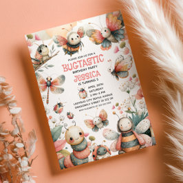 Cute Insekter Bugtastic Festive Barns födelsedag P Inbjudningar
