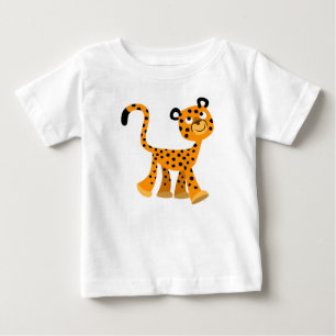 Cute Insouciant Tecknad Cheetah Baby T-Shirt