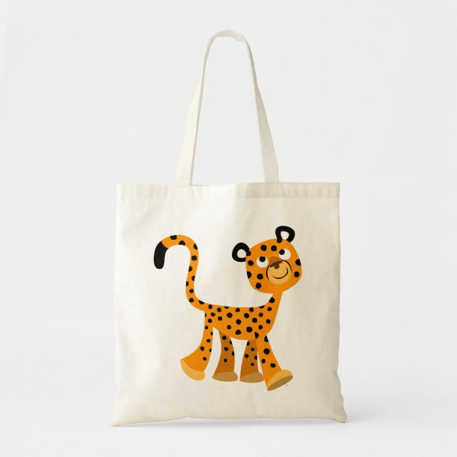 Cute Insouciant Tecknad Cheetah Bag Tygkasse (Framsidan)