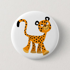 Cute Insouciant Tecknad Cheetah Button Badge Knapp