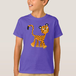 Cute Insouciant Tecknad Cheetah Children T-Shirt