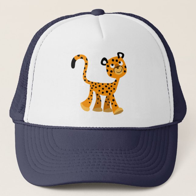 Cute Insouciant Tecknad Cheetah Hat Truckerkeps (Framsida)