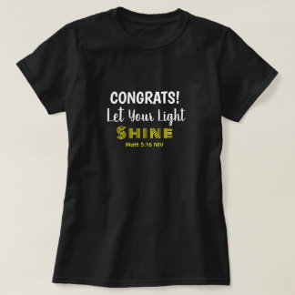 Cute Inspirational Bible Verse Graduation Black T Shirt
