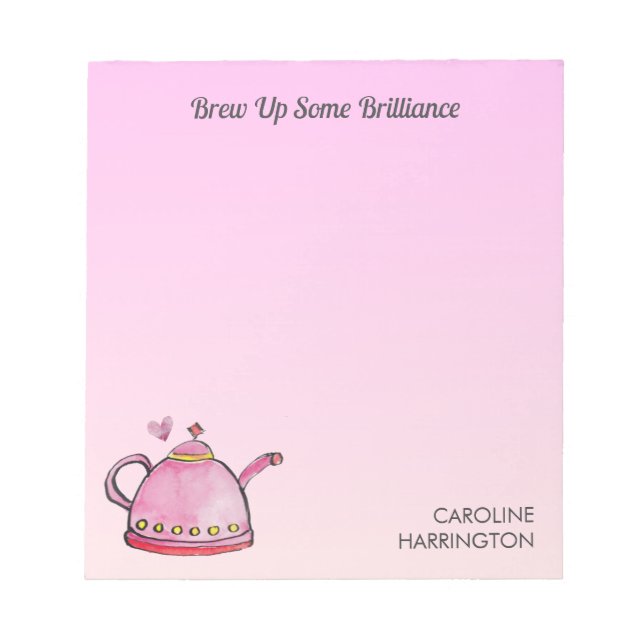 Cute Inspirational Hand-Illustrated Tea to Do List Anteckningsblock (Framsida)