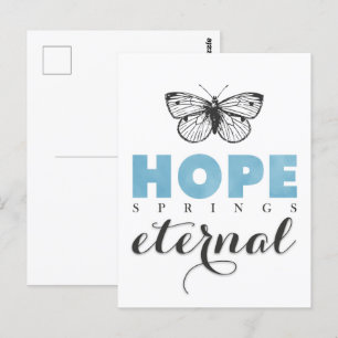 Cute Inspirational Hope Vår Einternal Butterfly Vykort