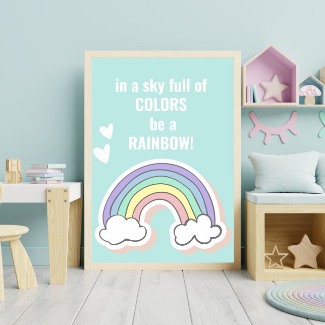 Cute Inspirational Rainbow Quote - Kids Bedroom Poster (Skapare uppladdad)