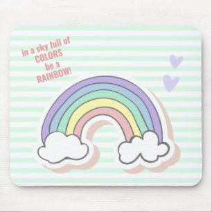 Cute Inspirational Rainbow Quote - Kids Mouse Pad Musmatta
