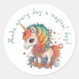 Cute Inspirational Rainbow Unicorn Stickers Runt Klistermärke