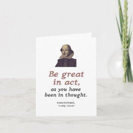 Cute Inspirational Shakespeare Literary Studenten Kort
