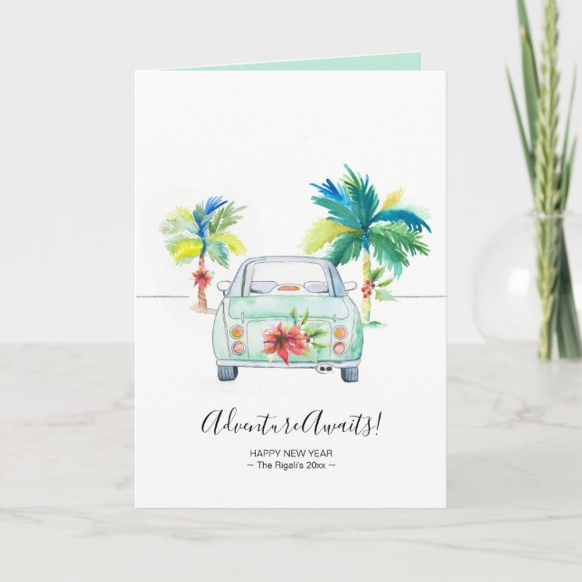 Cute Inspirational Tropical Florida nyår Kort (Framsida)