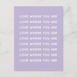 Cute Inspirational Upliiting Ord Typography Lilac Vykort