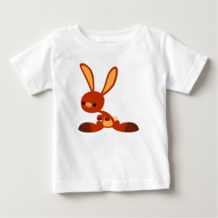Cute Intersted Tecknad Rabbit Baby T-Shirt