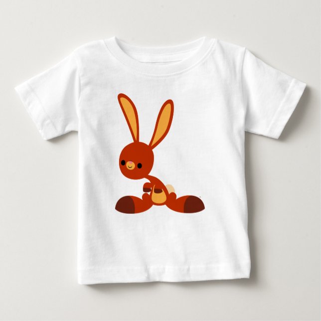 Cute Intersted Tecknad Rabbit Baby T-Shirt (Framsida)