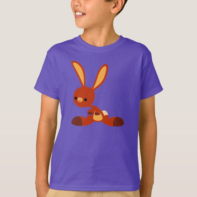 Cute Intersted Tecknad Rabbit Children T-Shirt (Framsida)