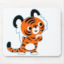 Cute Intersted Tecknad Tiger Mousepad