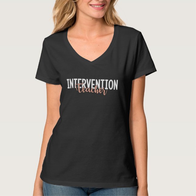 Cute Intervention Teacher Crew Intervention Squad  T Shirt (Framsida)