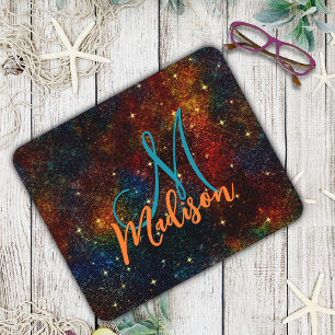 Cute iridescent colorent faux glitter monogram mou musmatta